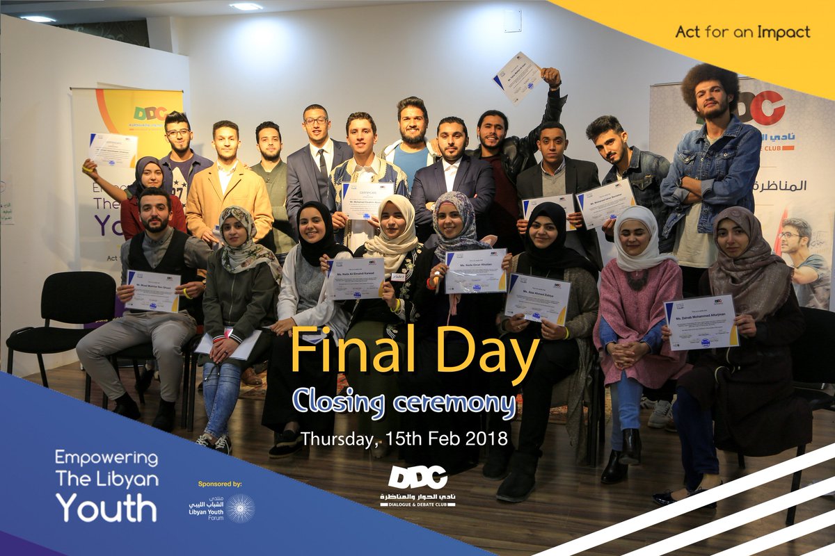 DDAssocLY's tweet photo. Today we came to a conclusion of our training program "Empowering the Libyan Youth Program". This program was slightly different, as it targeted English-speaking young fellows in three different training sessions

#ActForAnImpact https://t.co/Q3u9apotM6