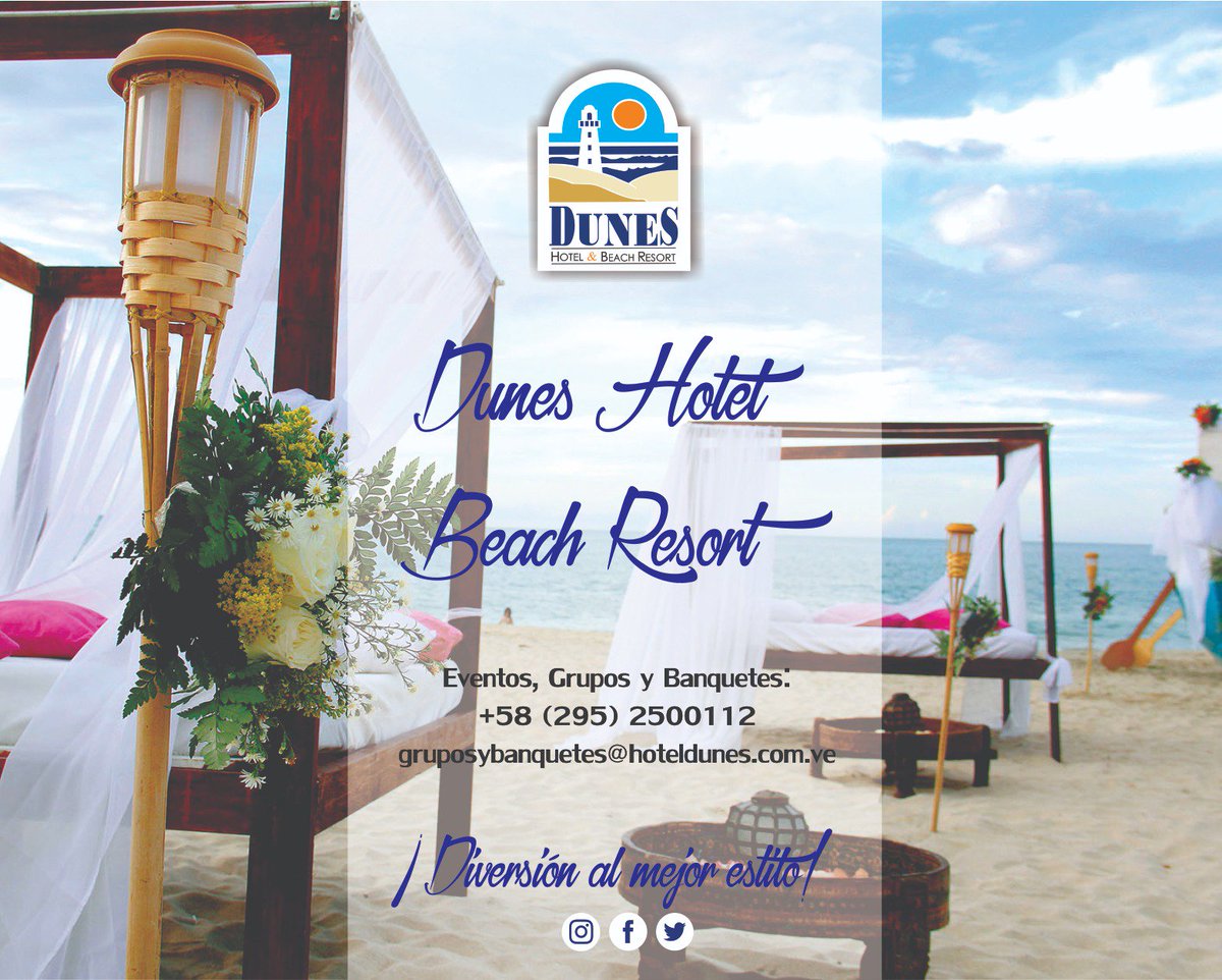 HotelDunes's tweet photo. ¿Quieres realizar tu evento en la playa?

@HotelDunes te ofrece 2,5km de arenas blancas y aguas cristalinas llamadas playa Puerto Cruz para realizar tus eventos.

.Contactanos

#DiversiónAlMejorEstilo
#Hoteldunes
#SemanaSanta2018
#EventosDunes https://t.co/lG4W79PA7o