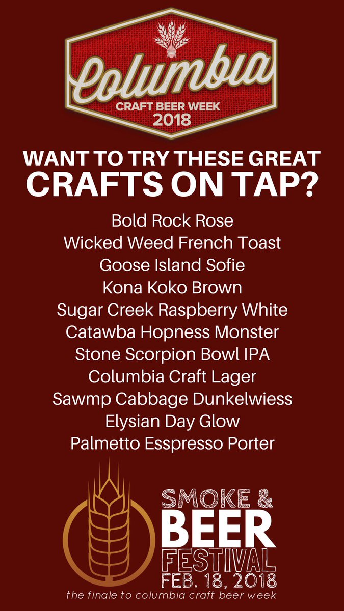 ColaBeerWeek's tweet photo. Join us for the #ColaBeerWeek finale Sunday at @CityRootsSC! So many delicious smoked foods and beers! Get tix on our site: https://t.co/BK3SZ1Rzrj https://t.co/09Y8IsvQeP