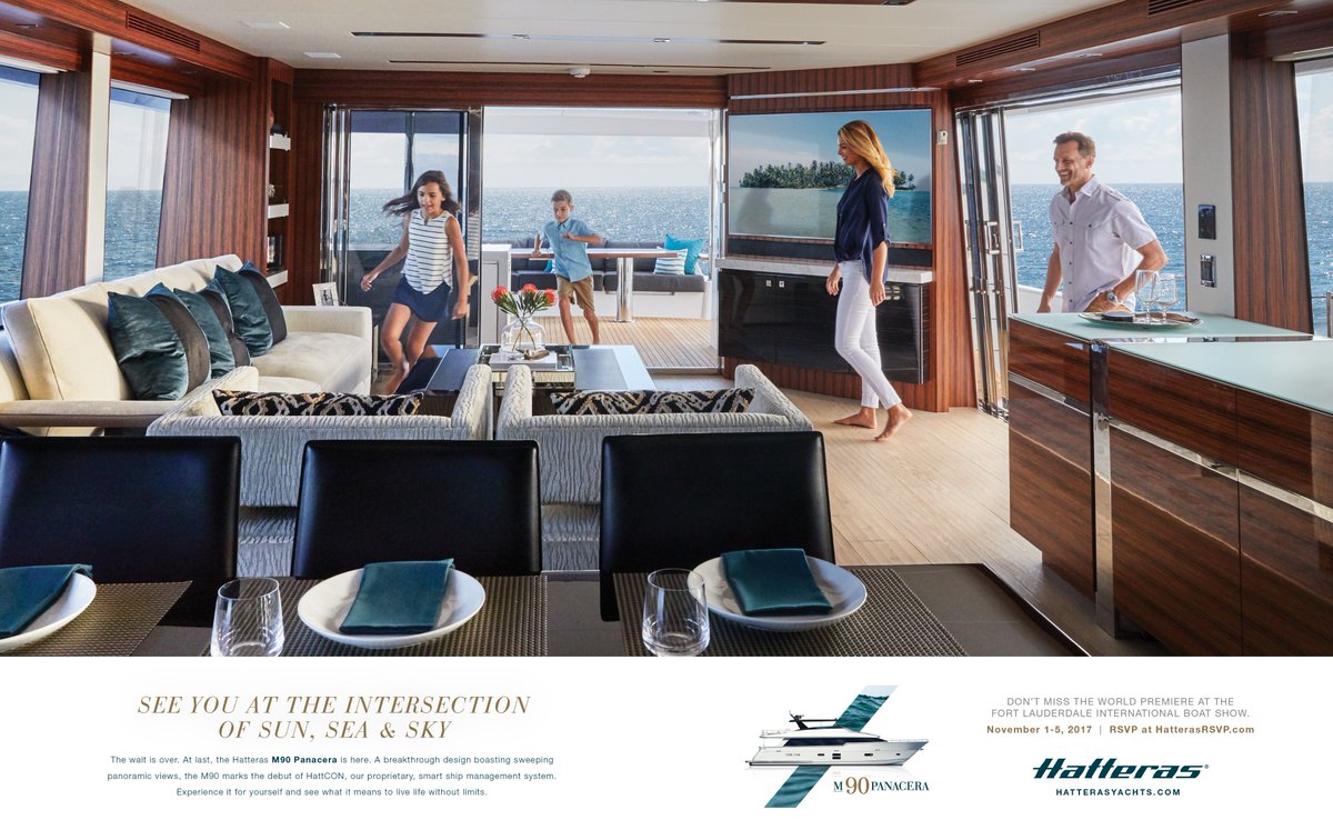 AdventureAdvert's tweet image. Today at the @MiamiBoatShow, the @MarineMarketers awarded @AdventureAdvert with the first ever "King Neptune" Best-in-Competition Award, recognizing our work with @HatterasYachts on the “Experience M90 Panacera Launch” advertising campaign. #MIBS2018