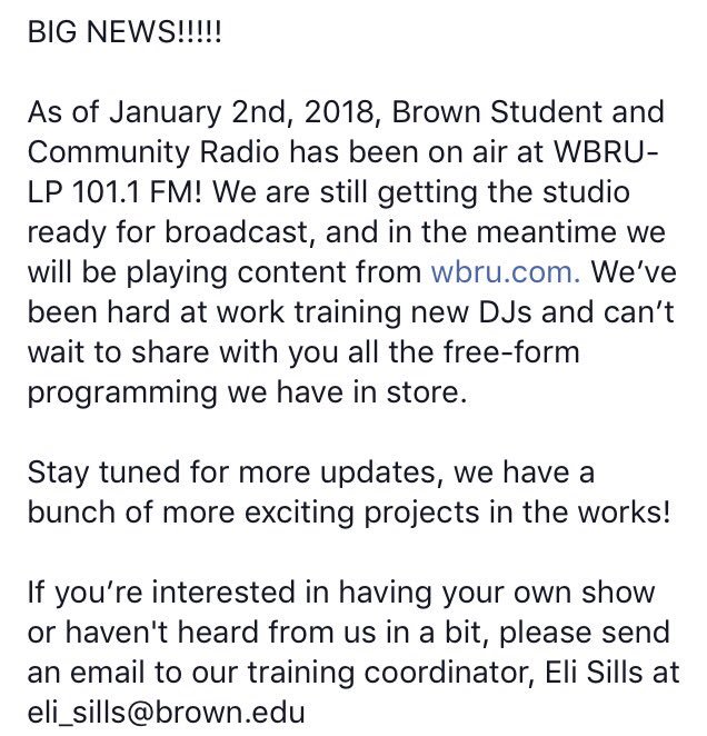 Brown Student and Community Radio tweet media