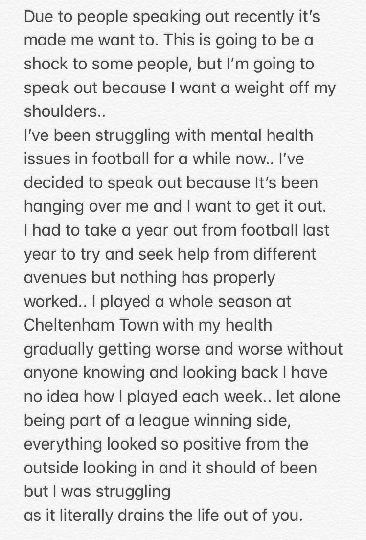 georgemclennan's tweet photo. Speaking out⚽️ #mentalhealth https://t.co/OSnKq11Yse