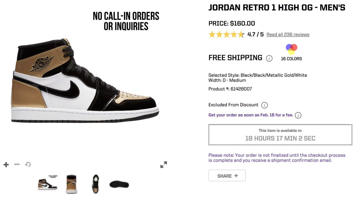 gold toe jordan 1 footlocker