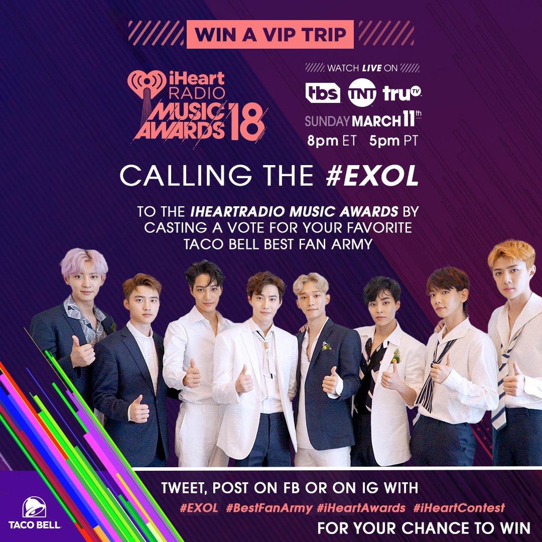 iHeartRadio's tweet photo. Just here to bless your feed. #EXOL #BestFanArmy #iHeartAwards https://t.co/eKv9KfVUu9