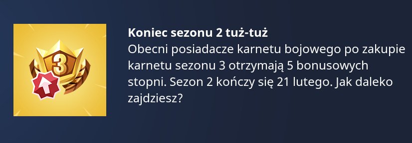 fortnite sezon 3 karnet bojowy - fortnite polska on twitter sezon 2 zostal przedluzony o jeden dzien wiecej czasu na ukonczenie karnetu bojowego fortnite fortnite polska on twitter sezon 2 zostal przedluzony o jeden dzien wiecej czasu na ukonczenie karnetu bojowego fortnite - fortnite sezon 3 karnet bojowy