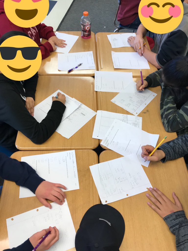 RadMathClass's tweet photo. #RadMathClass collaborating on their group quiz #SystemsOfLinearEquations #SolveBySubstitutingOrGraphing #RBColts @YCUSD @Nanceac60 https://t.co/zS1VYlE8LQ