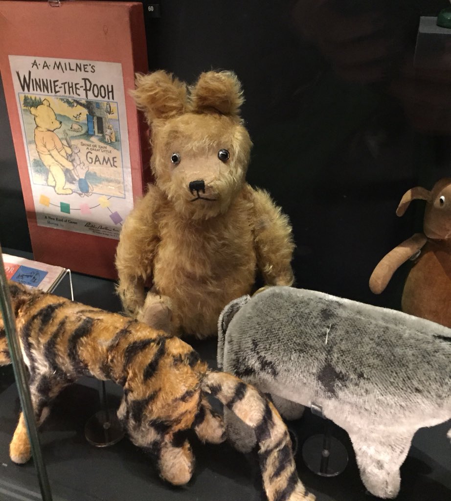 artofthewake's tweet photo. I was at the most wonderful exhibition in the @V_and_A in London today. Winnie the Pooh, drawings by Shepherd and photos of little Christopher Robin. I discovered Milne’s books when I was 30 and Joyce’s FW 10 years later. #samehumour https://t.co/bex1HUb1nm