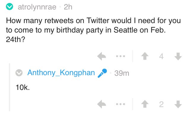 AtrolynnRae's tweet photo. Okay so, uh, @AnthonyKongphan said if I get 10k retweets on this, he’ll come to my birthday party 😂😂😂 help me Twitterverse! https://t.co/fIaOkp5dbS