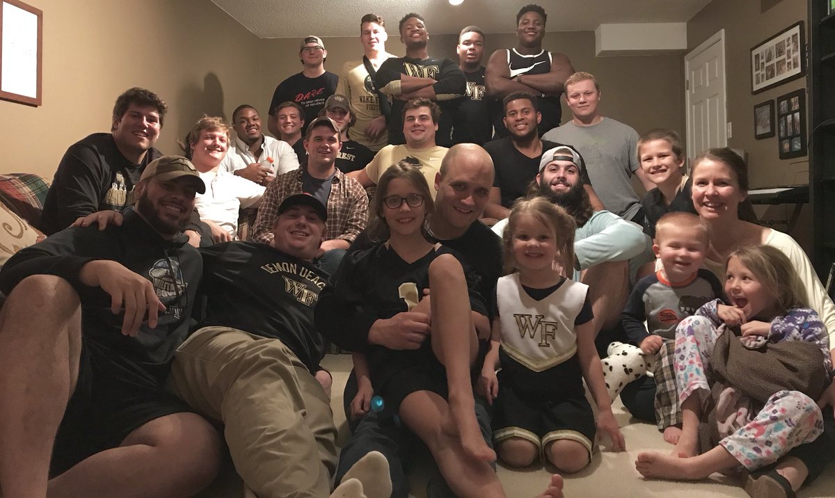 CoachTabacca's tweet photo. Awesome night with the guys!  #BeefBoys did some work on the jambalaya! #GoDeacs https://t.co/8pZnlstPng