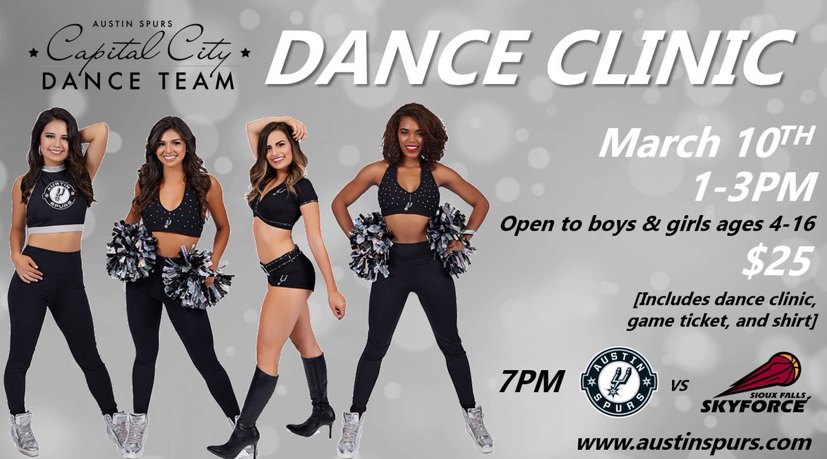 austin_spurs's tweet photo. Calling all dancers ages 4-16! 💃🏼🕺🏾

Join the @CCDancers for a dance clinic March 10th at the @HEBCenter! 

https://t.co/rUuW2KBNdl https://t.co/Vj5f2w4r5h
