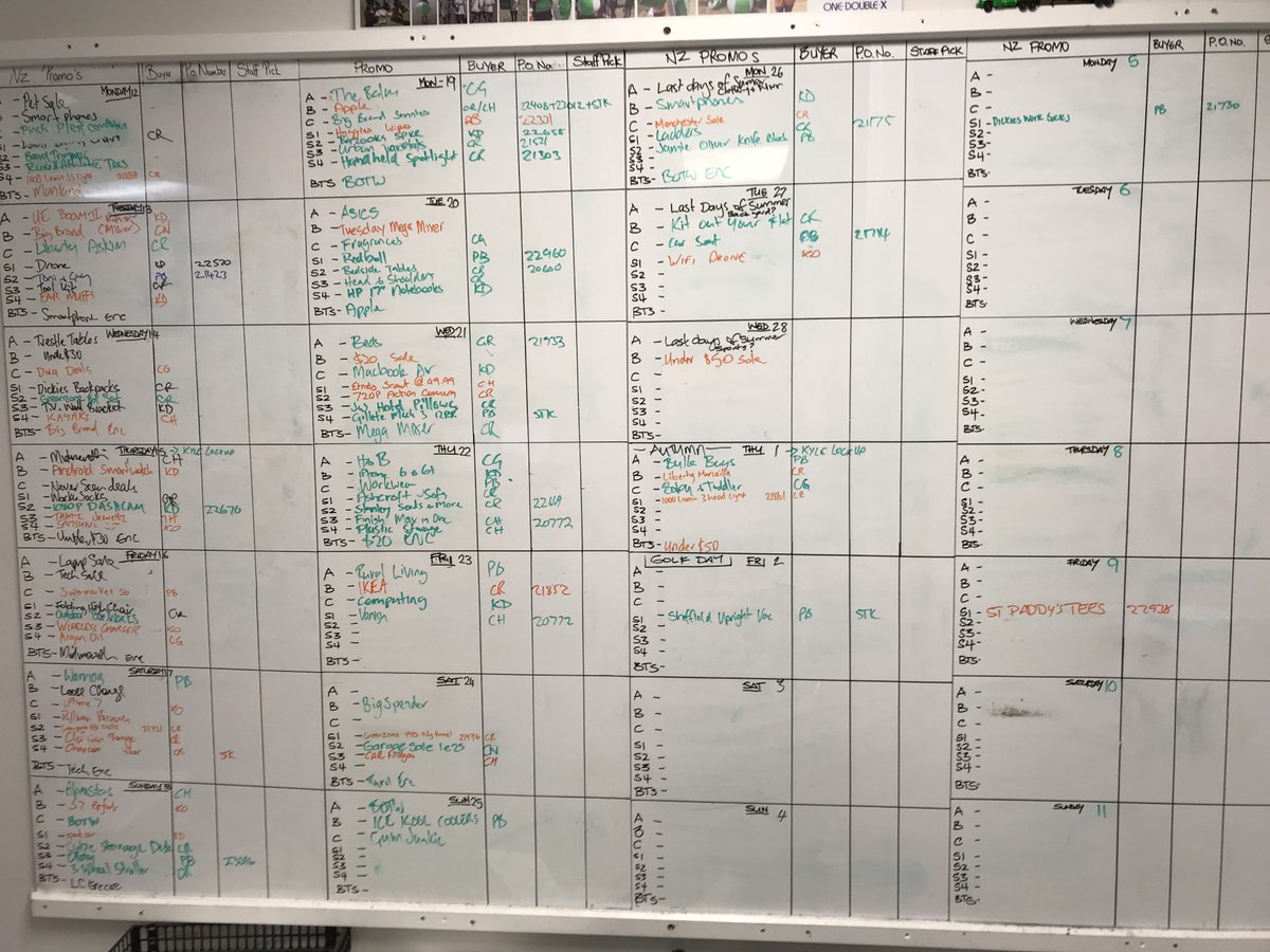 1day's tweet photo. Enter the inner sanctum – the ever shifting whiteboard that decides your 1-day deals*

*Ever shifting, as in, don’t take this picture as a promise of things to come. https://t.co/nvf617Q38R