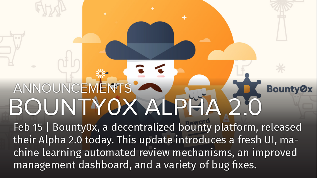 coin_score's tweet photo. @bounty0x released their Alpha v2.0 today #CryptoNews https://t.co/8hPR5SZsxa