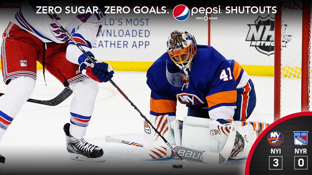 NHL's tweet image. 50. SAVES. 🛑🔥

Just call Jaroslav Halak a brick wall in his latest @pepsi shutout.