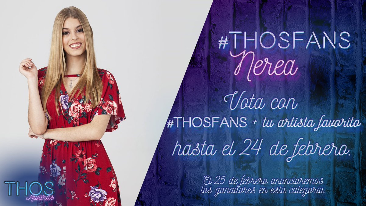 cutenerea's tweet photo. Chicos!! 

El 30 de Abril son los Thos Awards!
@Nerea_ot2017 esta nominada! Los dos con más votos asistirán a la gala photocall, tenemos que votar a Nerea a tope!

Para votar, hay que twittear:

#THOSFans Nerea

CADA TWEET ES UN VOTO 💪 

 #THOSFans #OTDirecto15F https://t.co/jLgvgwIwFm