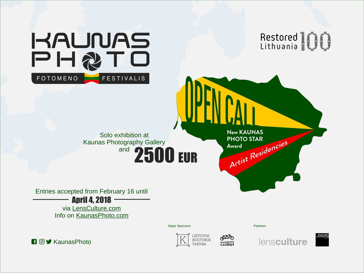 <a href="/KaunasPhoto/">KaunasPhoto festival</a> 2018 Open Call announced!
festival.kaunasphoto.com/kaunas-photo-2…
