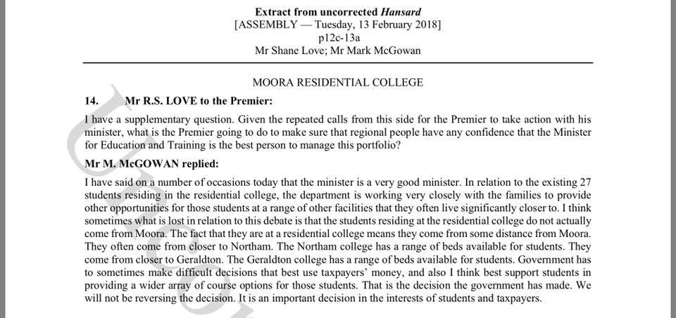 pjpjwalsh's tweet photo. @MarkMcGowanMP @sueellery Reduced to outright lies now?
It is your ONE job today to find me ONE child from the Moora Residential College who lives closer to Northam than Moora. Thanks @ShaneLove_Moore 
@savemoorarc @savewasota @MannsKatie https://t.co/5iZnGGL0Mn