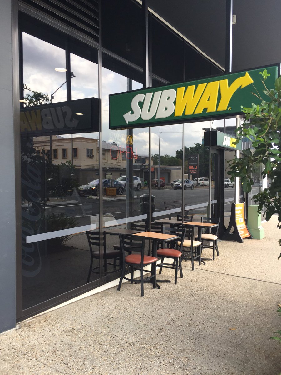 EclipseBrisbane's tweet photo. Light tint install to the Subway shop front to cut the morning heat by 56%, glare by 76% and 99% UV.
#windowtintingbrisbane
#tintingbrisbane
#commercialtintingbrisbane https://t.co/KaToe2qe9G