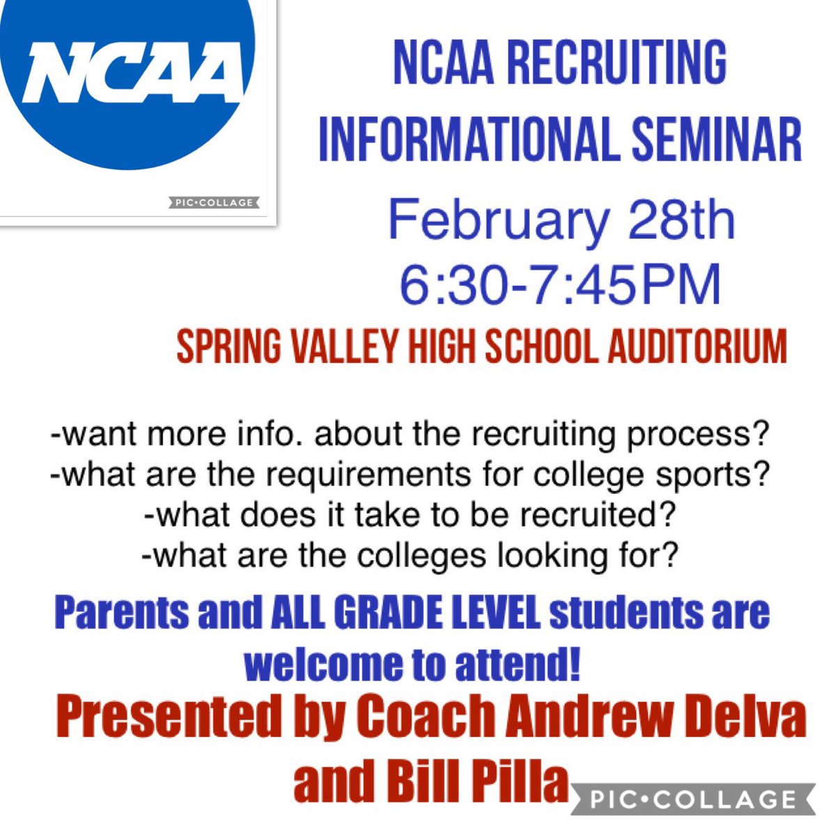 Remember this night is for all athletes not just football and basketball. I encourage all sports to attend this night! Don't miss this event