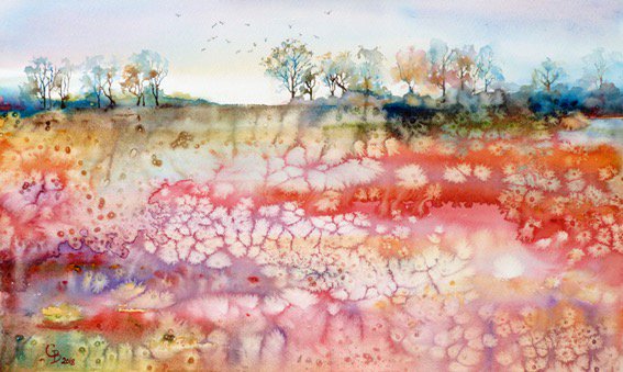 Nearly finished...a new imagined watercolour landscape.