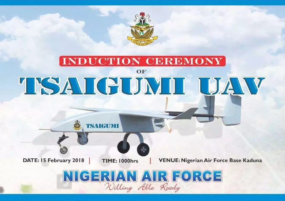  نيجيريا تكشف النقاب عن طائرتها الجديدة بدون طيار " Tsaigumi تسيغومي" المصنعة محلياً DWHOITqVwAEZ8gx