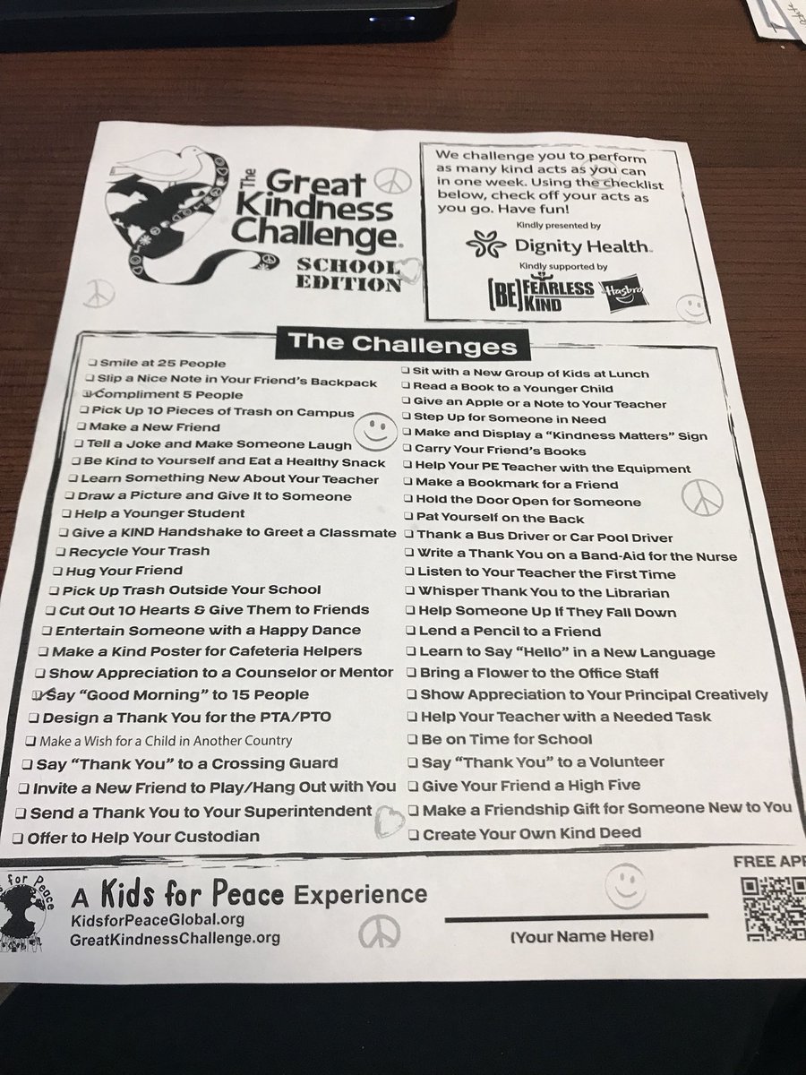 CounselorsRFab's tweet photo. How many acts of kindness can u complete? #kindnesschallenge https://t.co/xz9pX8NwlK