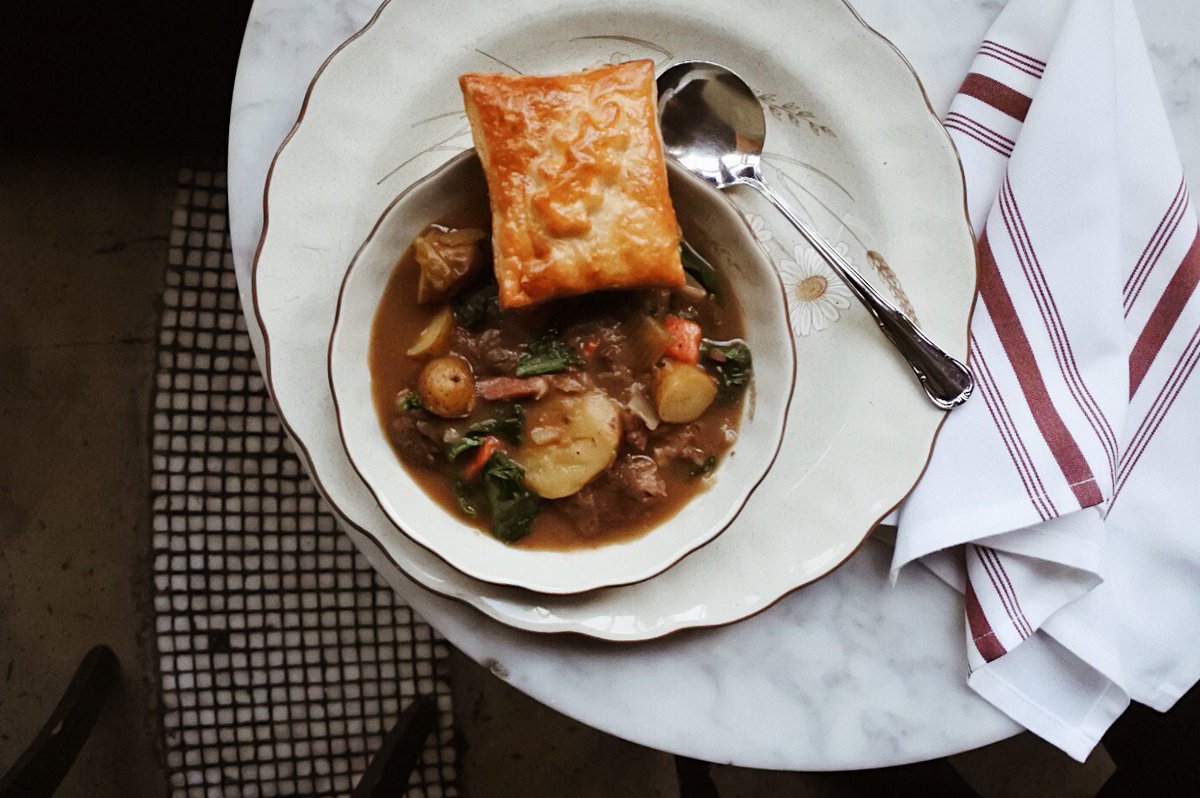 pourhouse_van's tweet photo. Mama Fredrickโs recipe.
Elk Stew. Fingerling Potatoes, Cabbage, Stout, Bacon, House Made Puff Pastry.
#PourhouseVancouver | #Plainandfancy fare in #Gastown. https://t.co/EzjHXOMlsA