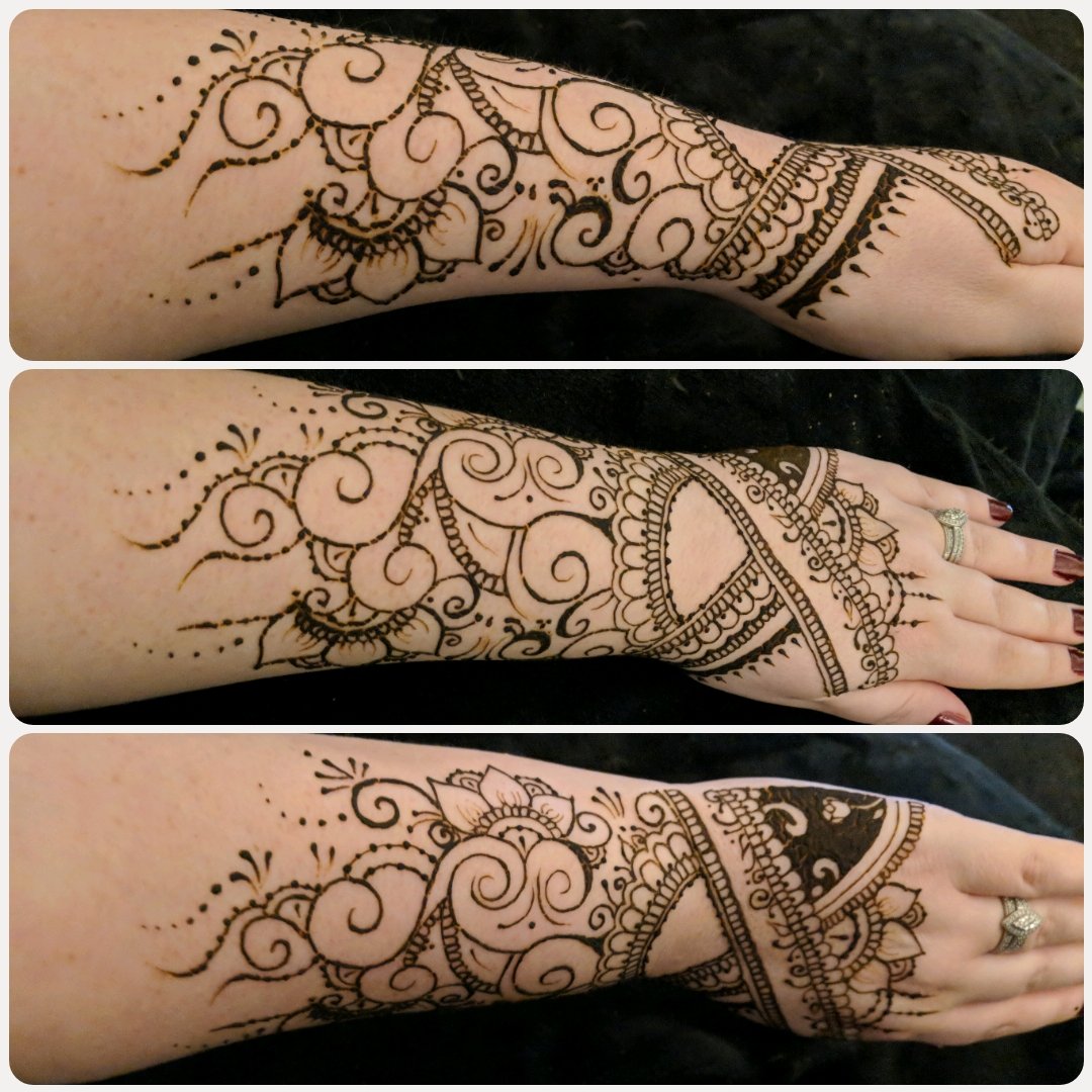 GlitterartyB's tweet photo. My most recent #Henna on myself.
#glitterartybeauty #wirralhenna #hennaartist #freehand #selftaught #wirralmobilehennaartist #hennaarm #hennahands https://t.co/wIJLhliBx3
