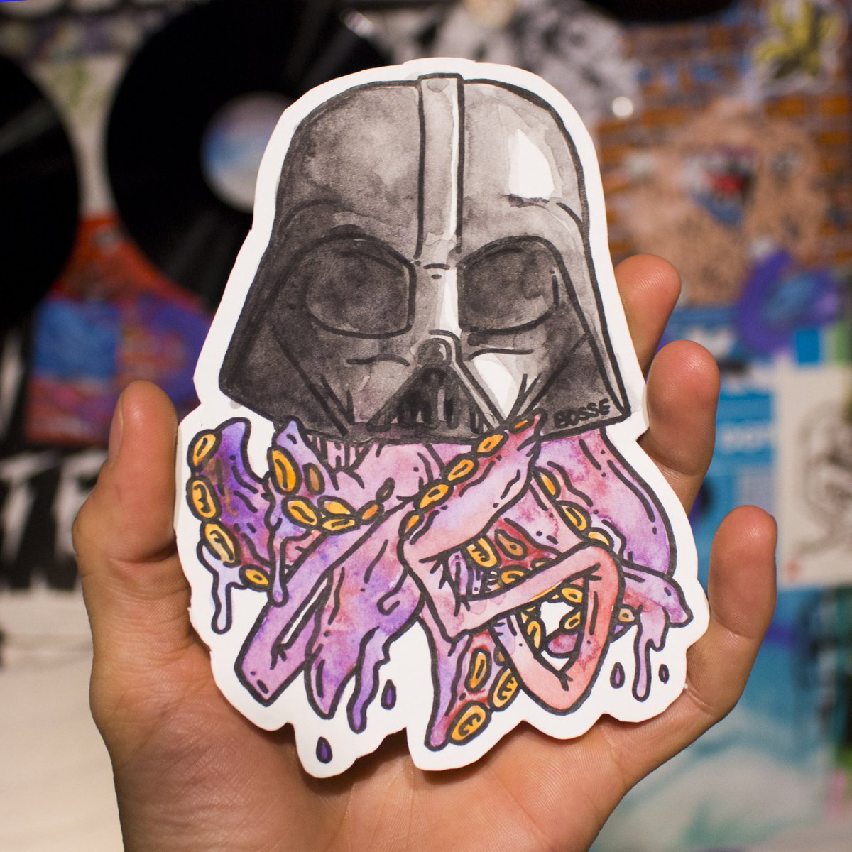 brunograffer's tweet photo. Nouveau #stickers enfin disponibles !
https://t.co/8u0L7NN470
#illustration #art #dessin #drawing #watercolor #painting #starwars #darthvador #artworkd #aquarelle #painting #peinture #octopus #popart https://t.co/CSYFUh3Qvz
