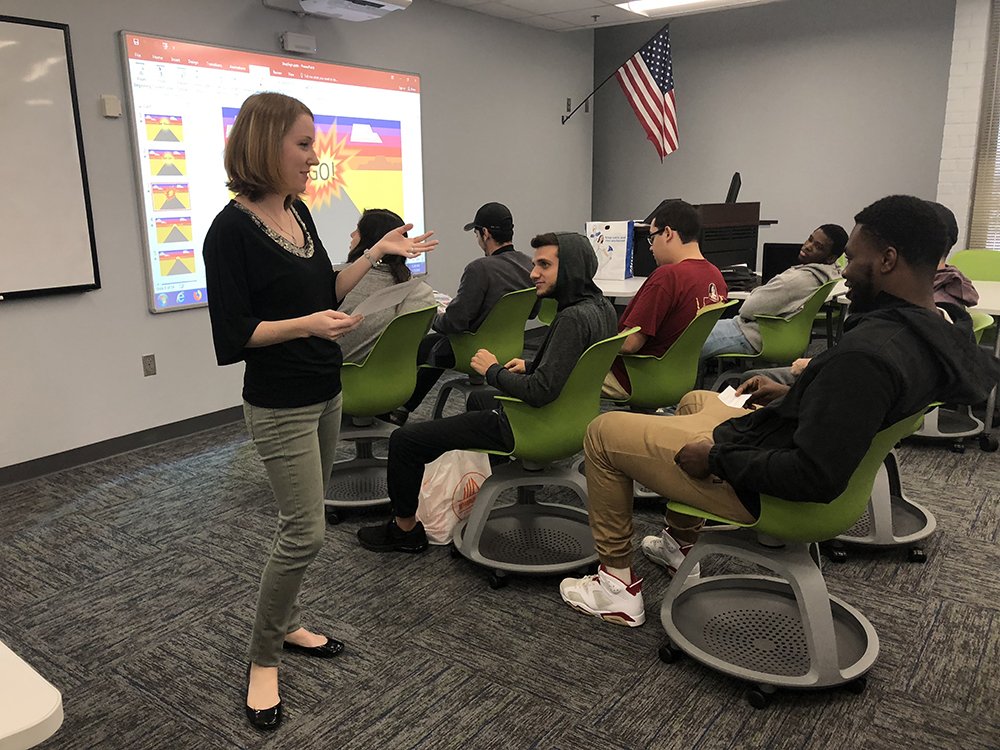 media4literacy's tweet photo. Guest speakers from @APBFoundation, @MADDOnline and @TallyPD visited @GoToTCC on Feb. 15 as part of a semester-long distracted driving project that culminates on April 10 with a campus wide traffic safety fair sponsored by @TCCAlums
#PBL #BecauseAnthony https://t.co/6R2eyiPIaq