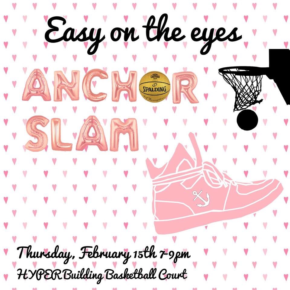 Lace up your Jordans and start warming up because ANCHOR SLAM starts in 2 hours! 🏀 This is the final event of our Valentines philanthropy week &amp; our new Anchorman will be crowned after! See you there??