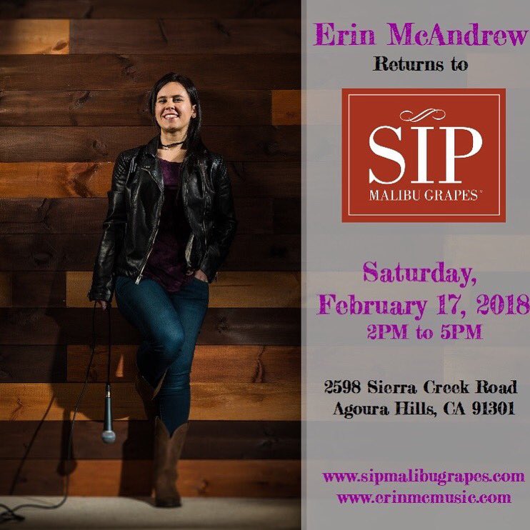 So excited to return back to @SIPMalibuGrapes this Saturday from 2-5! Come on out for some tunes and delicious wine! 🍷💜🎶
.
#sipmalibugrapes #malibuwines #agourahills #singersongwriter #acousticmusicians