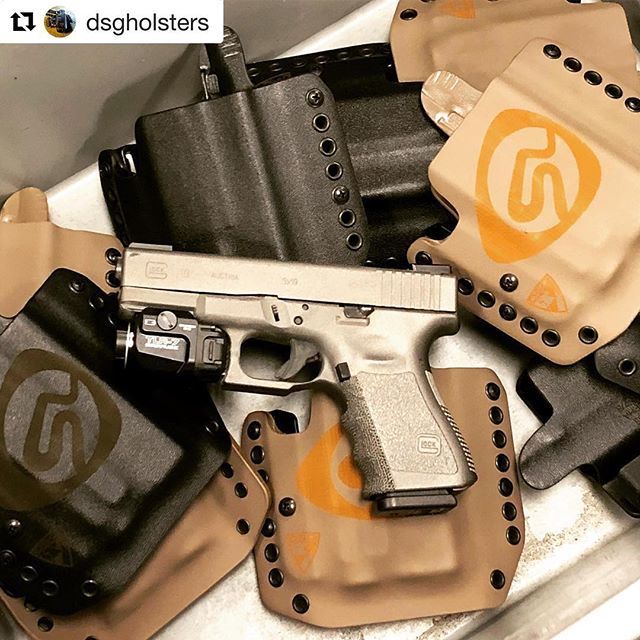 DSGArms's tweet photo. Finishing up the first batch of @dsgholsters Alpha holsters for the @streamlightinc TLR-7 holsters for a special delivery to @bobby.knight tomorrow! They will hit the website soon! #edc #tlr7 #alphaholsters #glock19 #tungsten https://t.co/AnRypqvuZJ