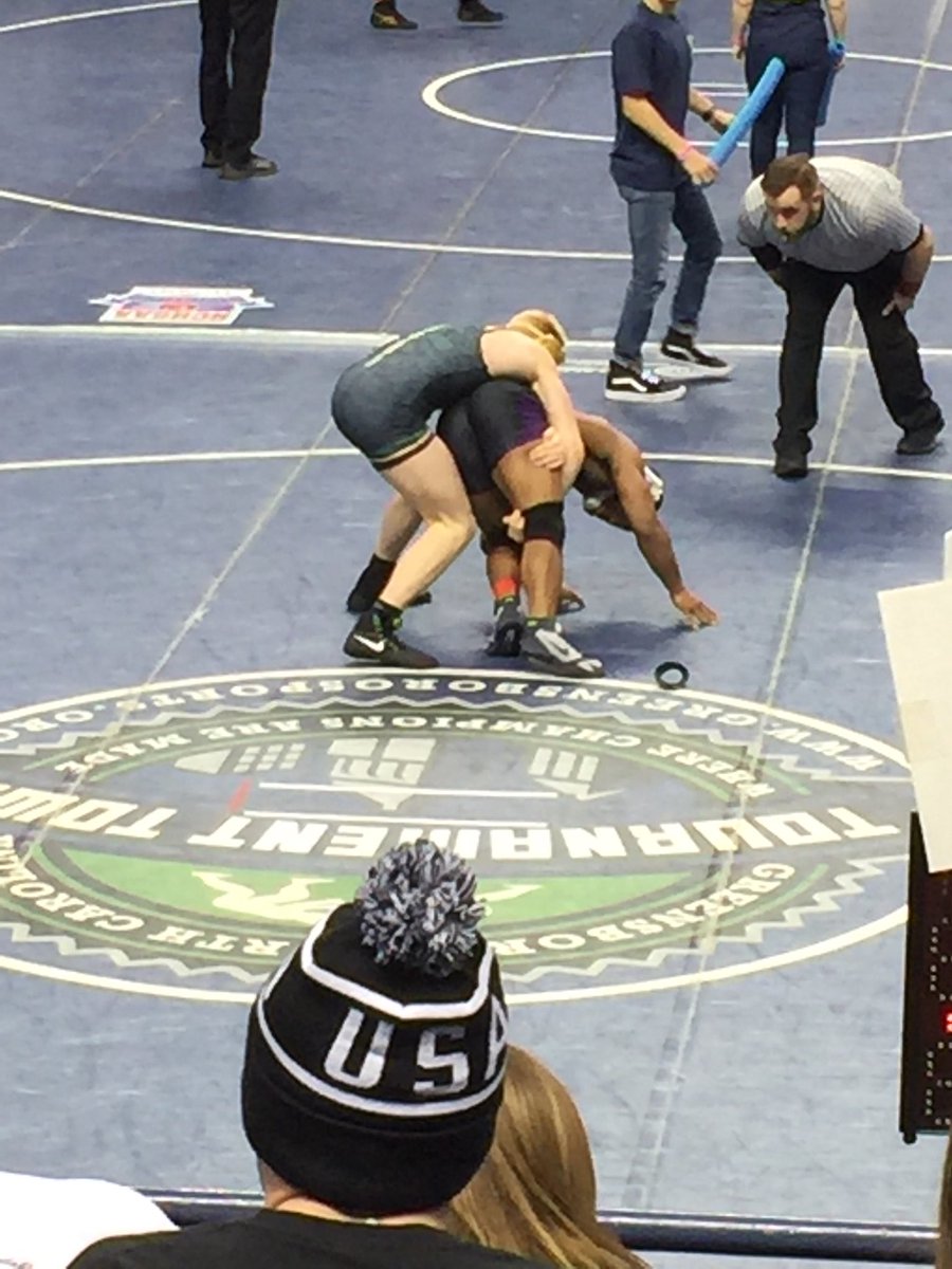 PC_Wrestling's tweet photo. First win of the day goes to Will Herbert who beat James Darden from Corinth Holders 10-4!! #PCstates18 https://t.co/j3Skwt6uo8