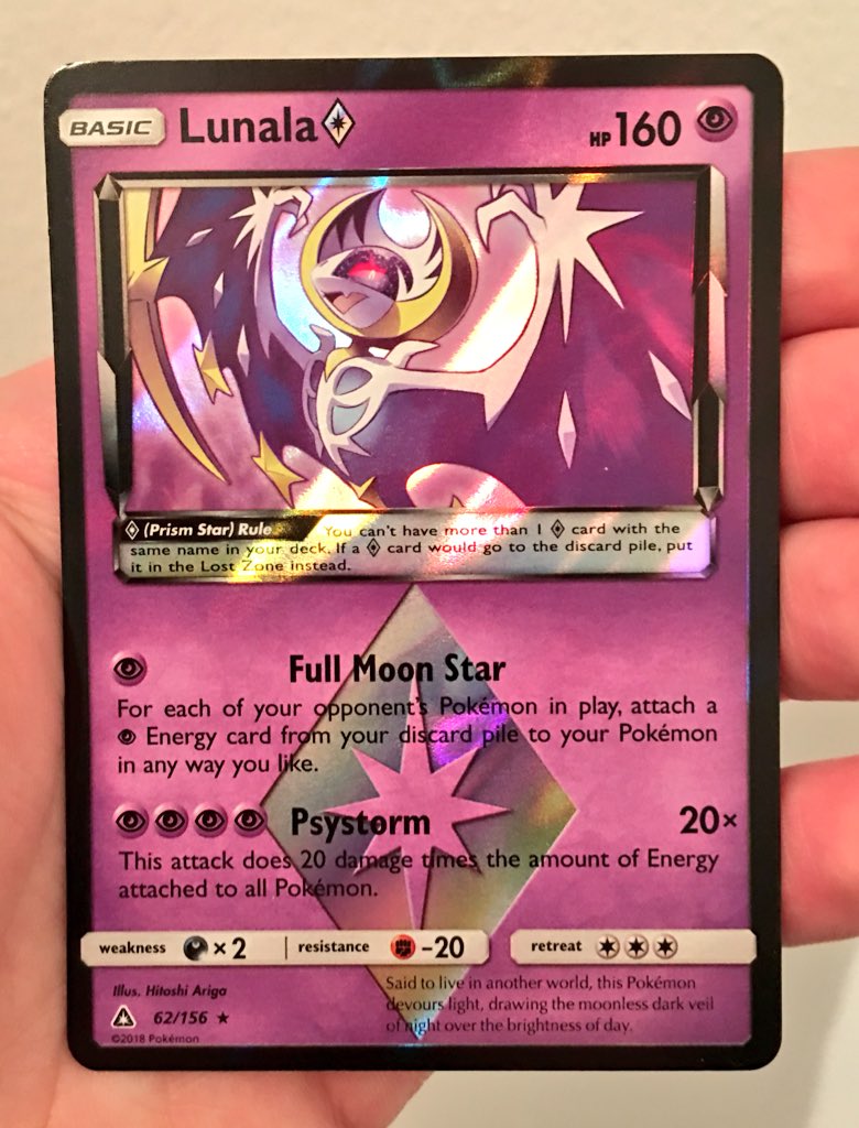 xSoloD's tweet photo. ✨Giveaway!✨ Follow &amp; RT for a chance to win this Lunala Prism Star!🌟 Ships internationally! Ends 2/23! https://t.co/TlFAvL4zjZ