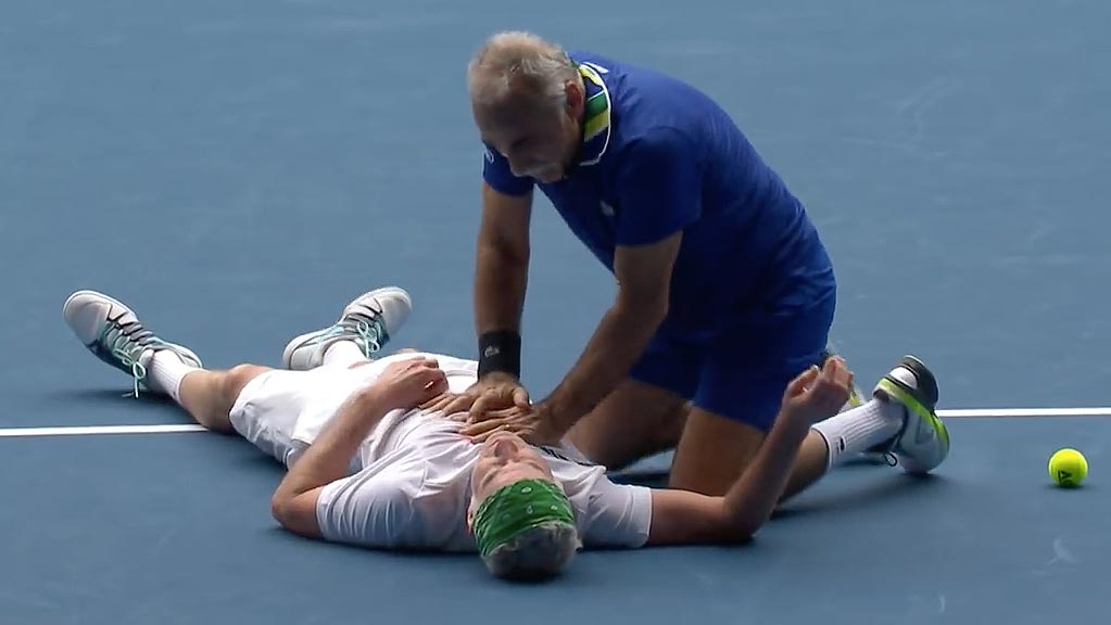 Another day in the office for tennis legend John McEnroe. Happy birthday  