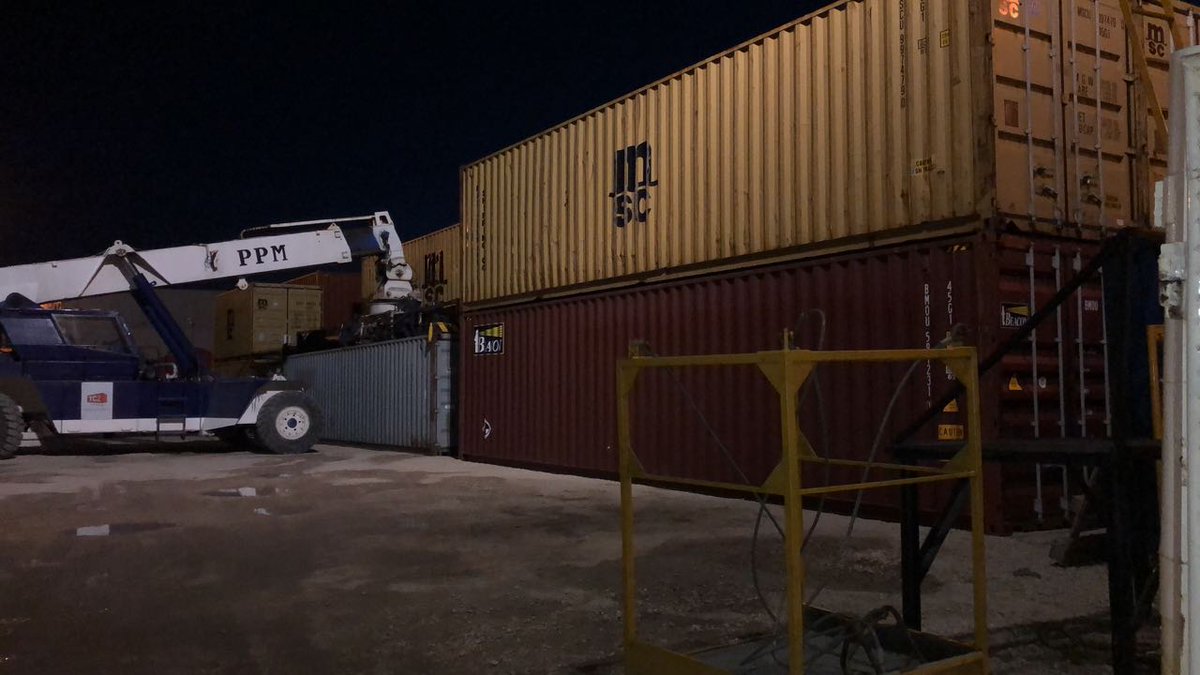 TC2mdp's tweet photo. Trabajo terminado en el #MSCRonit en @puertomdpok Si las condiciones lo permiten, zarpa en un rato rumbo a San Antonio Oeste #PuertoOperativo https://t.co/J6kQM1pNdE