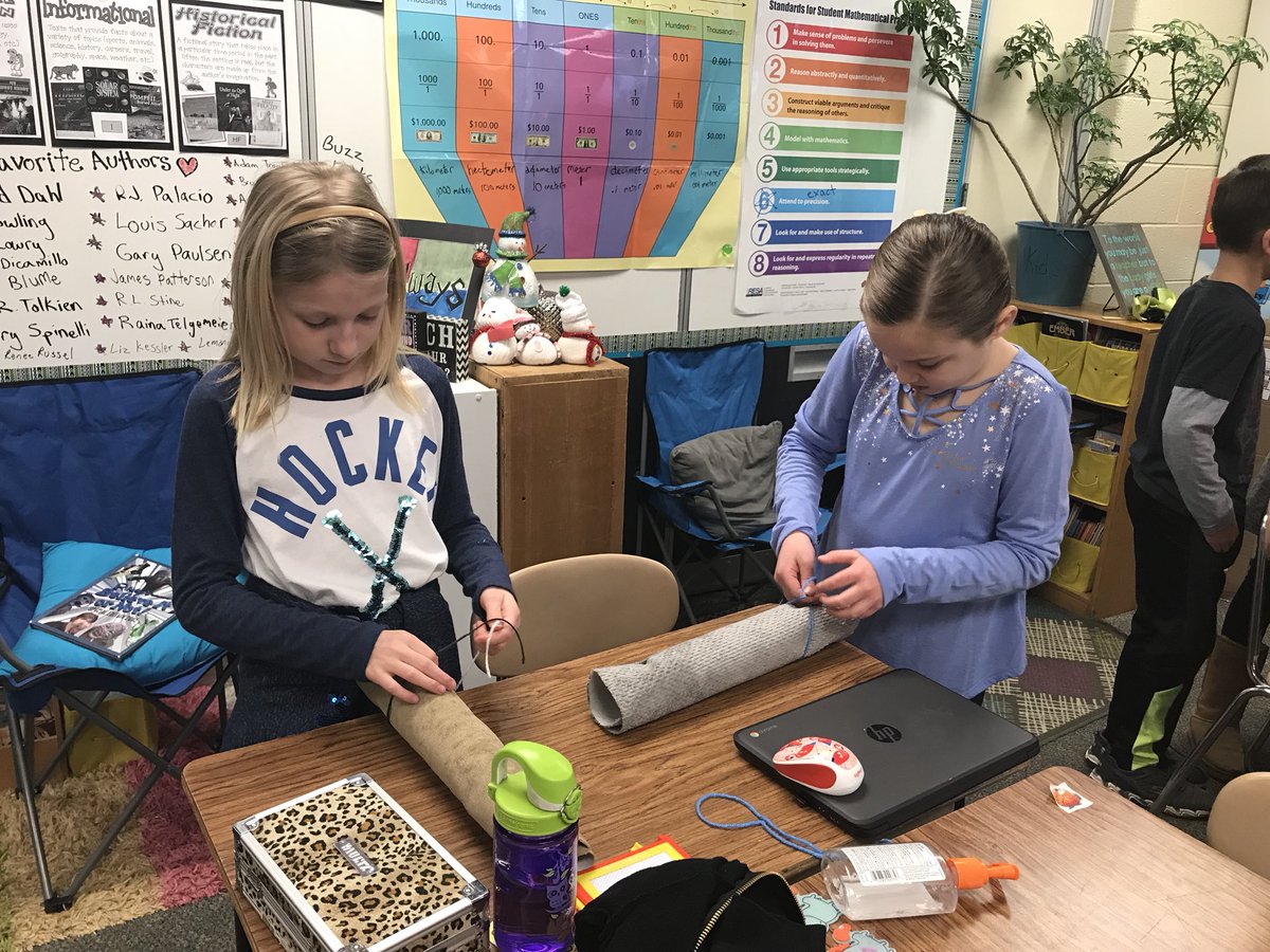 EliseMas's tweet photo. We celebrated Valentine’s Day by giving back to local animal shelters with our upcycled water bottles and fabric for the second year in a row! My third graders and @JVvert ‘s fifth graders partner up and made over 150 dog toys! #GSDChapman #GSDPride #PuppyLove https://t.co/vSQGk2FxnE