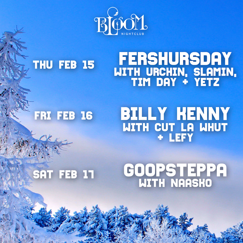 A most excellent weekend coming up here at #BloomNightclub!
Fershursday Feb 15 ~ facebook.com/events/1047785…
Fri Feb 16 ~ <a href="/BillyKennyMusic/">Billy Kenny</a> ~ facebook.com/events/1337793…
Sat Feb 17 ~ <a href="/goopsteppa/">goopsteppa</a> ~ facebook.com/events/7485173…