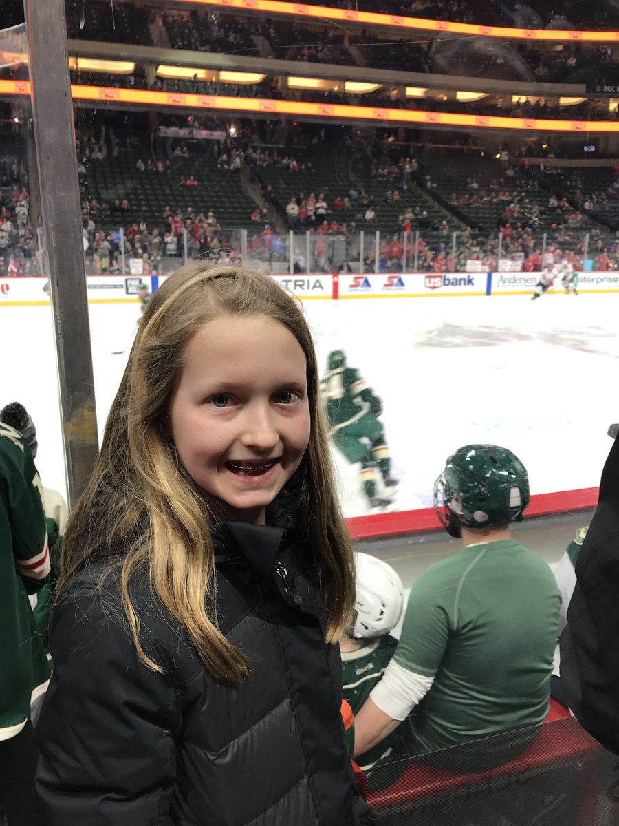 ProTitleCo's tweet image. One of her favorite players in the background #mnwild