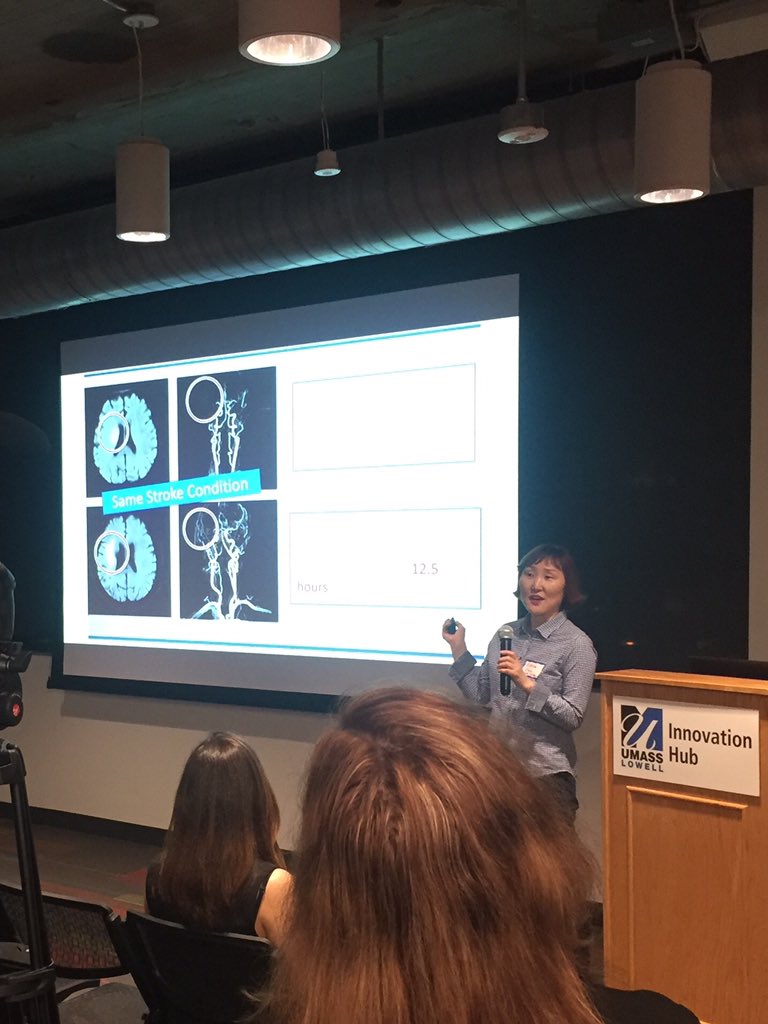 DoBizInLowell's tweet photo. @ihub_uml based CAIDE Systems presenting their innovative product that can aid in diagnosing and treating strokes at #MIN107. #Lowell #LikeLowell #innovatewithus #dobizinLowell https://t.co/0gQHVXxMBU