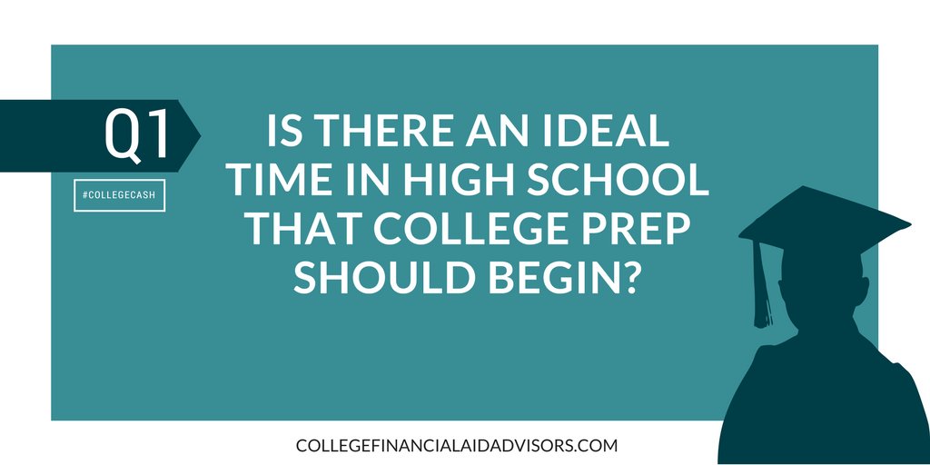 JodiOkun's tweet photo. Q1) Is there an ideal time in high school that college prep should begin? #CollegeCash https://t.co/49GRnPLgdn