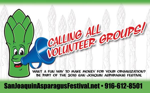 The San Joaquin Asparagus Festival is accepting volunteer applications! Sign up: visitstockton.us/sjafvolunteer