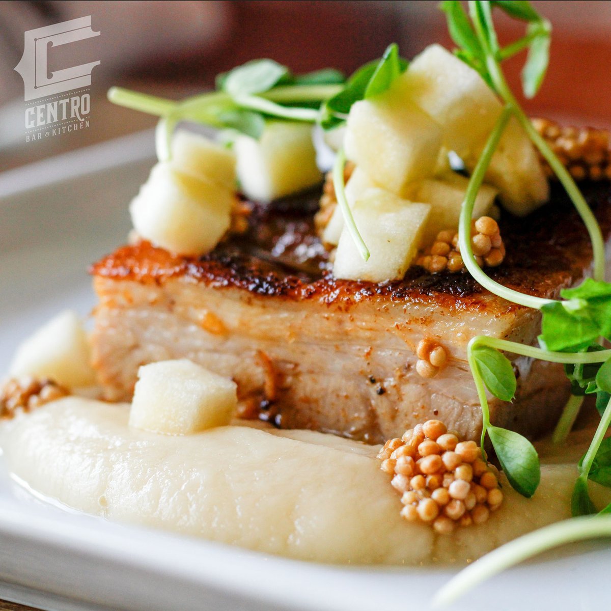 centroreno's tweet photo. Love bacon? Try our pork belly with parsnip, apple, pickled mustard seeds, and pea shoots. Mmmmm, bacon!
#reno #renotahoe #tapas #smallplates #midtownreno #porkbelly #calave #eatlocal #eatfresh https://t.co/Ch9FKbw6lQ