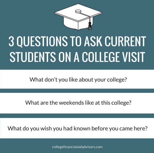 MarketingLMC's tweet photo. Love these questions to ask on a visit (from #CollegeCash’s own @JodiOkun!)  

Also, great post from @ThePrincetonRev: https://t.co/wxR66GGKO3 https://t.co/j6fkG1I99Z