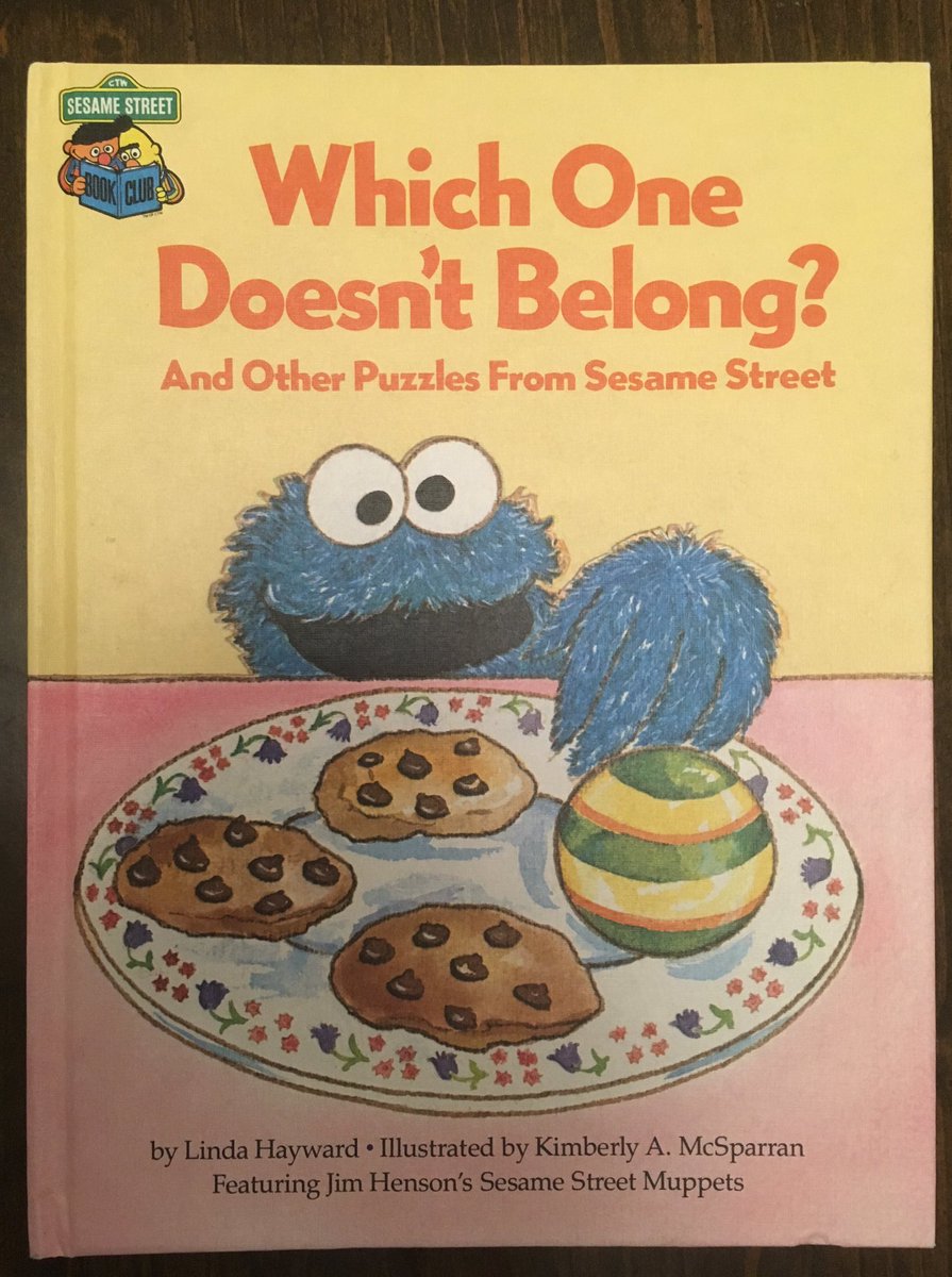 robyn_cook1's tweet image. Randomly found this in my kid’s book collection...Sesame Street circa 1981 for the win! Which One Doesn’t Belong? #WODB #iTeachMath #cpsSTEM #sesamestreet
