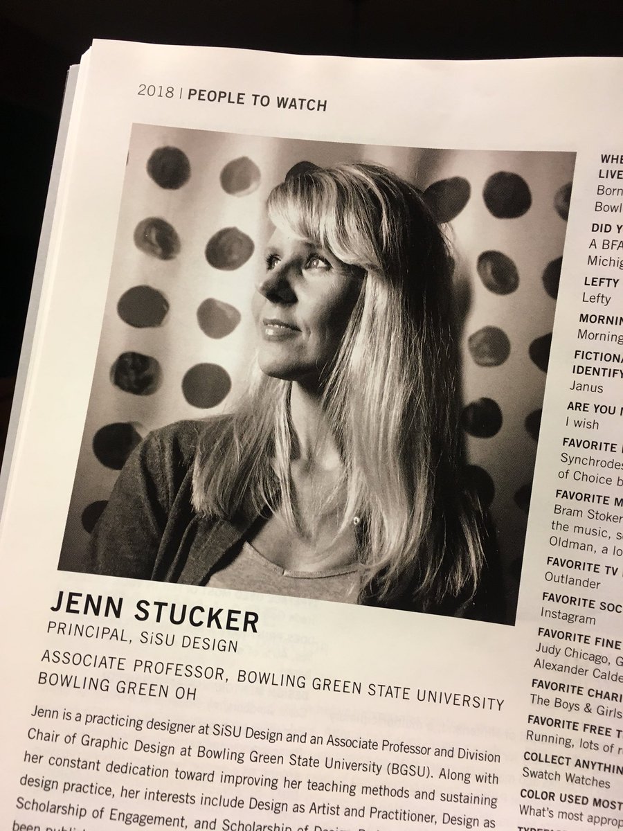 bgsugd's tweet photo. The latest issue of GD USA is out and we are proud to have a “2018 People To Watch” leading our program. Congrats @jennstucker 👍🎉 #bgsugd #bgsu https://t.co/MMv5QoqeeC
