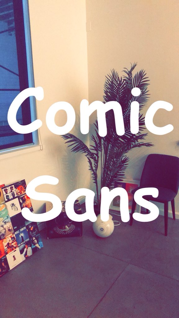 rrhoover's tweet photo. BREAKING: Snapchat now supports Comic Sans https://t.co/G47wwSmkEH