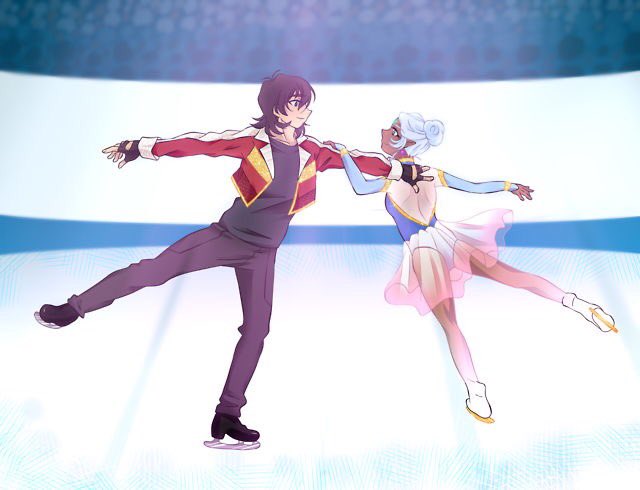 NocandNC's tweet image. For Day 5 of Kallura Week, it’s an AU featuring Keith and Allura as figure skaters~ #Valentines2018 #VoltronLegendaryDefender @Voltron