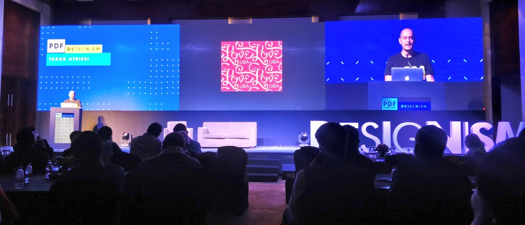 PuneDesignFest's tweet image. One of the most prolific designist in the field of typography and cultural design, Tarek Atrissi (@atrissi) is on stage. #PuneDesignFest #PDF18 #PDF2018 #Pune #CulturalDesign