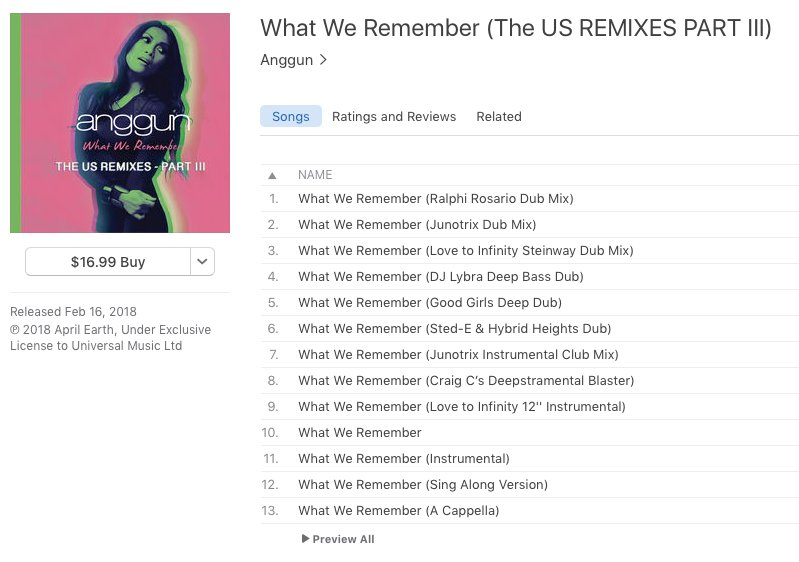 PopFidelity's tweet photo. Avail worldwide now on @iTunes &amp; @AppleMusic @Anggun_Cipta #WhatWeRemember remixes including our clients @lovetoinfinity @Junotrix &amp; @goodgirlsremix.  Thanks to @Citrusonic_1 &amp; @asiasgottalent https://t.co/khpW3QqduH